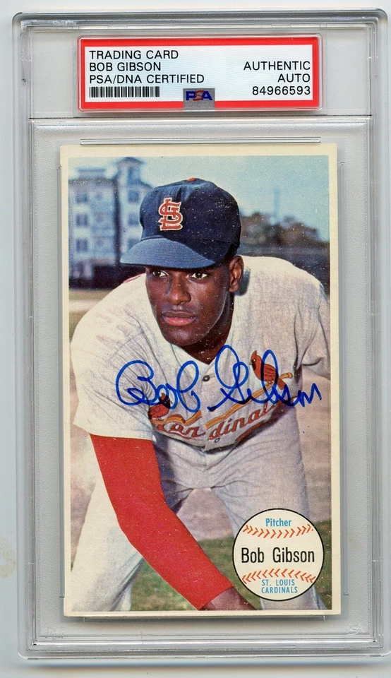 BOB GIBSON Signed 1964 Topps Giant #41  Cardinals HOF PSA/DNA Encapsulated - Image 1 of 1