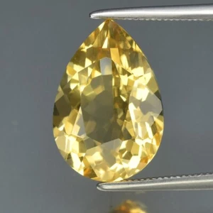 💎 4,32 quilates 13,7 x 9,3 mm VVS pera citrino amarillo natural - gema de Brasil - Imagen 1 de 4
