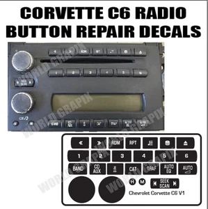 05 - 13 C6 CORVETTE RADIO STEREO CONTROL BOTÓN REPARACIÓN CALCOMANÍA - Imagen 1 de 1