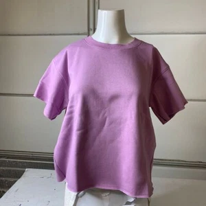 SPLENDID Goldie Infused Short Sleeve Sweatshirt Women's Size XS Orchid - Picture 1 of 6
