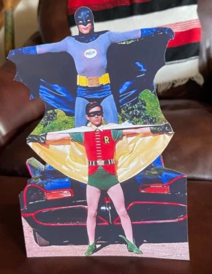 1960's Batman's and Robin with Batmobile Tabletop Display Standee 10 1/2" Tall - Image 1 of 2