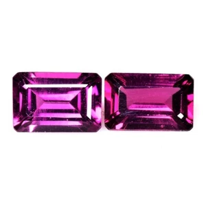 1.450 Cts & 6x4 mm _ Purple Natural Rhodolite Garnet 6x4 Octagon 2pc's Gemstones - Picture 1 of 13