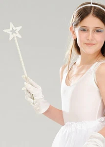 Childrens Silver Glitter Star Fairy Princess Magic Wand Kids Fancy Dress - Picture 1 of 2