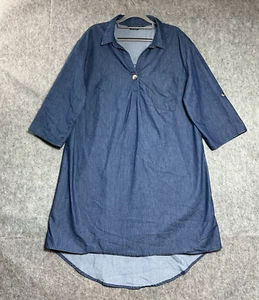 Mlle Gabrielle Dress Womens Extra Large Blue Chambray Capsule Minimal Everyday - Picture 1 of 11