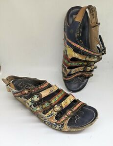 L' Artiste Spring Step Floral sandal Slides Comfort Shoes Boho Size 37