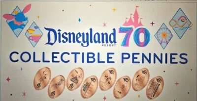 Disneyland 70th Anniversary Tomorrow Land Pressed Pennies Set of 8 New 2025 - Image 1 of 2