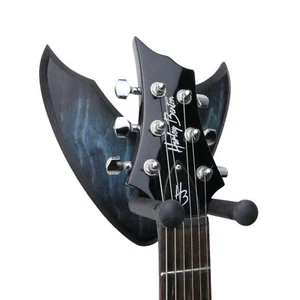 Gitarrenhalter Design Wandplatte aus Holz Blau Schwarz Gitarren-Wandhalter - Bild 1 von 11