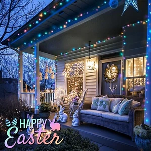 New Easter String Lights Outdoor - 200 Easter Egg Lights Plug in66ft Extendable - Picture 1 of 7
