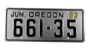 Letrero de matrícula vintage 1953 Wheaties cereal mini metal nombre bicicleta pedal coche - Imagen 1 de 7