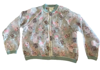 Chaqueta Maeve by Anthropologie Mujer Grande Rosa Azul Transparente Aireada Delicada Femenina Foto 1 de 4