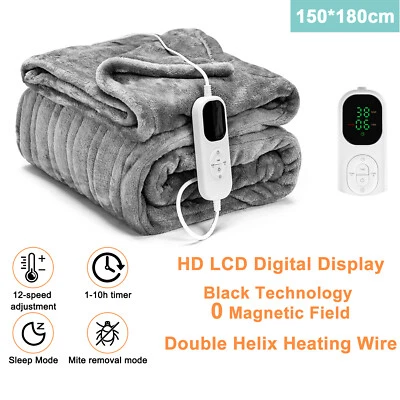 Throw Rug Heated Electric - Washable Coral Fleece Snuggle Blanket for Winter - image 1 of 4