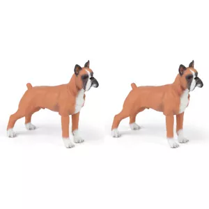 2PK Papo France Boxer Dog Animal Figurine Kids/Children Collectible Figure Toy - Picture 1 of 2