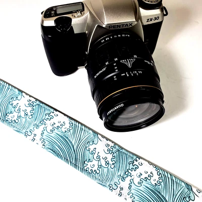 Blue Wave Strap- Japanese Wave Camera Strap -Double Padded Comfortable Camera - Image 1 of 4