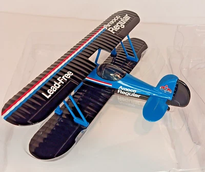 New Vtg 1997 Amoco Waco UBF Biplane Die Cast Coin Bank by Gearbox - Image 1 of 4