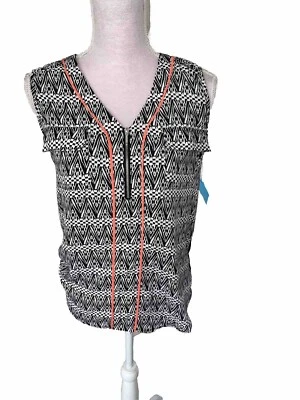 Camisa sin mangas My Michelle 1/4 cremallera frontal ligera deportiva neón naranja Piping2pocket Foto 1 de 4