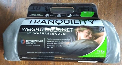 48"x72" 15lbs Temperature Balancing Weighted Blanket Gray - Tranquility - Image 1 of 3