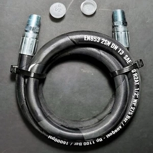 Conjunto de manguera hidráulica de 2 hilos de 1/2” x 24” con extremos de tubería NPT de 2 machos, (4.000 psi) - Imagen 1 de 4