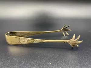 Pinza ghiaccio zucchero artiglio placcato argento inglese vintage antica marcata EPNS - Foto 1 di 7