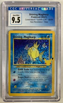 Shining Magikarp 66/64 Celebrations: Classic Collection Holo CGC 9.5 - Image 1 of 2