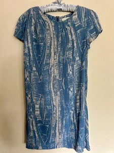 Whistles - Women’s Blue & White Midi Dress, Size 12 - 100% Silk - Picture 1 of 11
