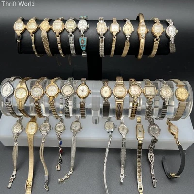 Lote De Colección De 34 Relojes Damas Bulova Timex Caravelle Algunos Llenos De Oro Foto 1 de 4