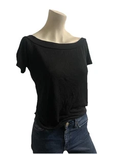 Missguided Damen schwarz leicht Schulterfrei Kurzarm Bluse Top Größe 14 - Bild 1 von 5