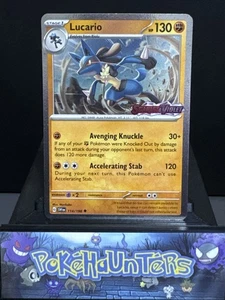 Pokemon Card Lucario 114/198  Scarlet & Violet Stamped Promo Cosmos Holo NM - Picture 1 of 2