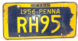 Vintage 1956 Pennsylvania License Plate (RH95) Used Condition - Picture 1 of 2