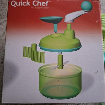 Tupperware Quick Chef - Zerkleinerer,ohne Strom,mit Handkurbel, Grün,  - Bild 1 von 4
