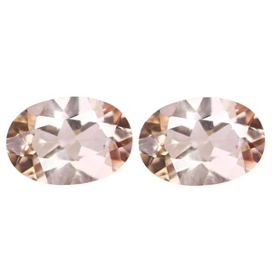 1.04Ct (2Pcs) PairGorgeous Oval Cut 6 x 5 mm 100% Natural Pink Morganite - Picture 1 of 5