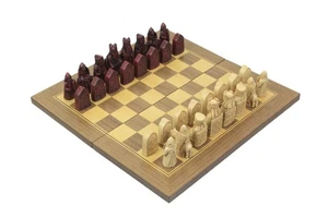 Ancient Scottish Isle Of Lewis Style Chess Set With Chessmen and Board - Picture 1 of 7