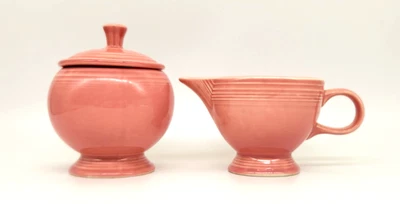 Juego de crema y azucarero individual vintage Homer Laughlin Fiesta rosa rosa rosa Foto 1 de 4