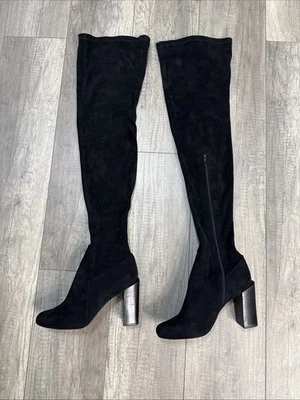 Jeffrey Campbell Mujer Botas Perouze Sobre la Rodilla Negro Gamuza Para Mujer Talla 9.5 Foto 1 de 4