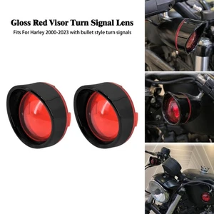 2x Cubierta de lente roja de luz de señal de giro para Harley Dyna Touring negra brillante - Imagen 1 de 13