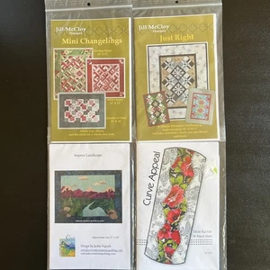 Lot 4 Quilt Patterns Mini, Landscape, Table Runner Placemats, Mini Wallhanging - Picture 1 of 10