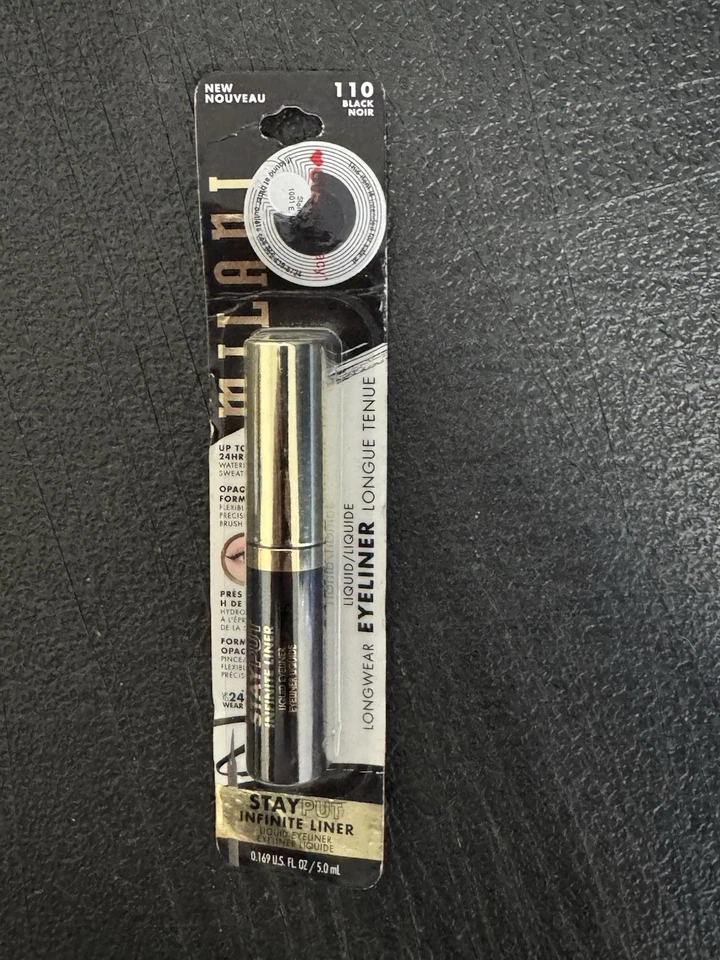 Milani STAY PUT INFINITE EYE LINER  LIQUID Eyeliner - 110 BLACK - 24hr Wear - Image 1 of 1