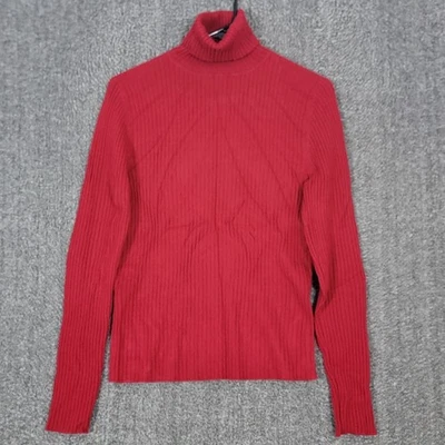 Suéter Valerie Stevens para mujer rojo mediano 100 % cachemir manga larga cuello alto Foto 1 de 4