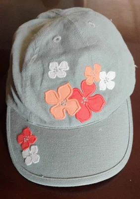 GORRA DE BÉISBOL JANIE AND JACK VERDE SALVIA CON BORDADO FLORAL TALLA 12-24 MOS.  LINO Foto 1 de 4