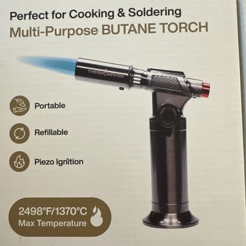 ThermoMaven Metal Butane Torch, Refillable Cooking Kitchen Torch