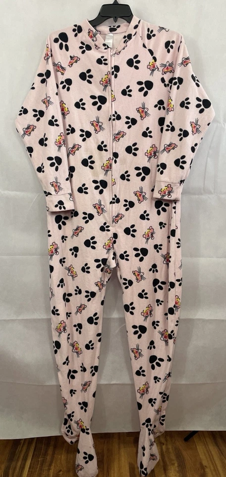 Pijama polar rosa para mujer Pantera pies en jammies talla XL talla XL Foto 1 de 4