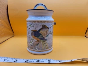 "Tarro de hierbas especias vintage bote con tapa cerámica decoración de pájaros de 5,5""" - Imagen 1 de 24