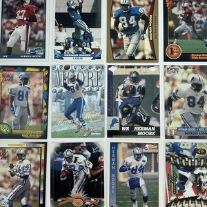Lote Wild Card RC 1991 - 1999 Skybox Metal Universe Herman Moore Detroit Lions - Imagen 1 de 7