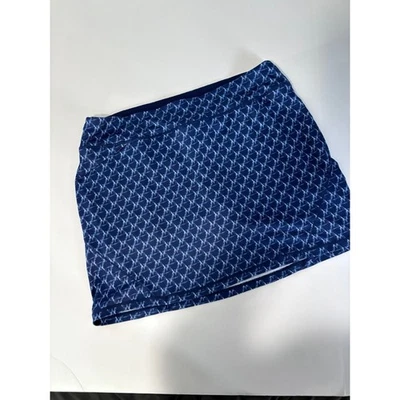 Saia atlética geométrica Chase 54 Golf Skort XL azul branca - Imagem 1 de 3