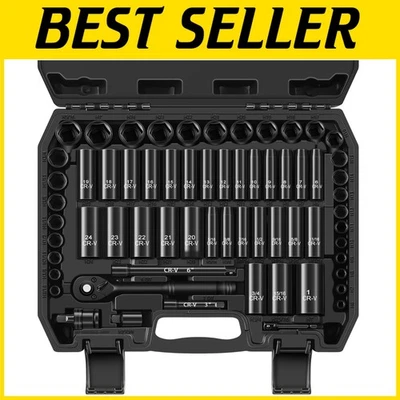 Complete 3/8" Drive Socket Set with Deep & Shallow Sockets - Image 1 of 4