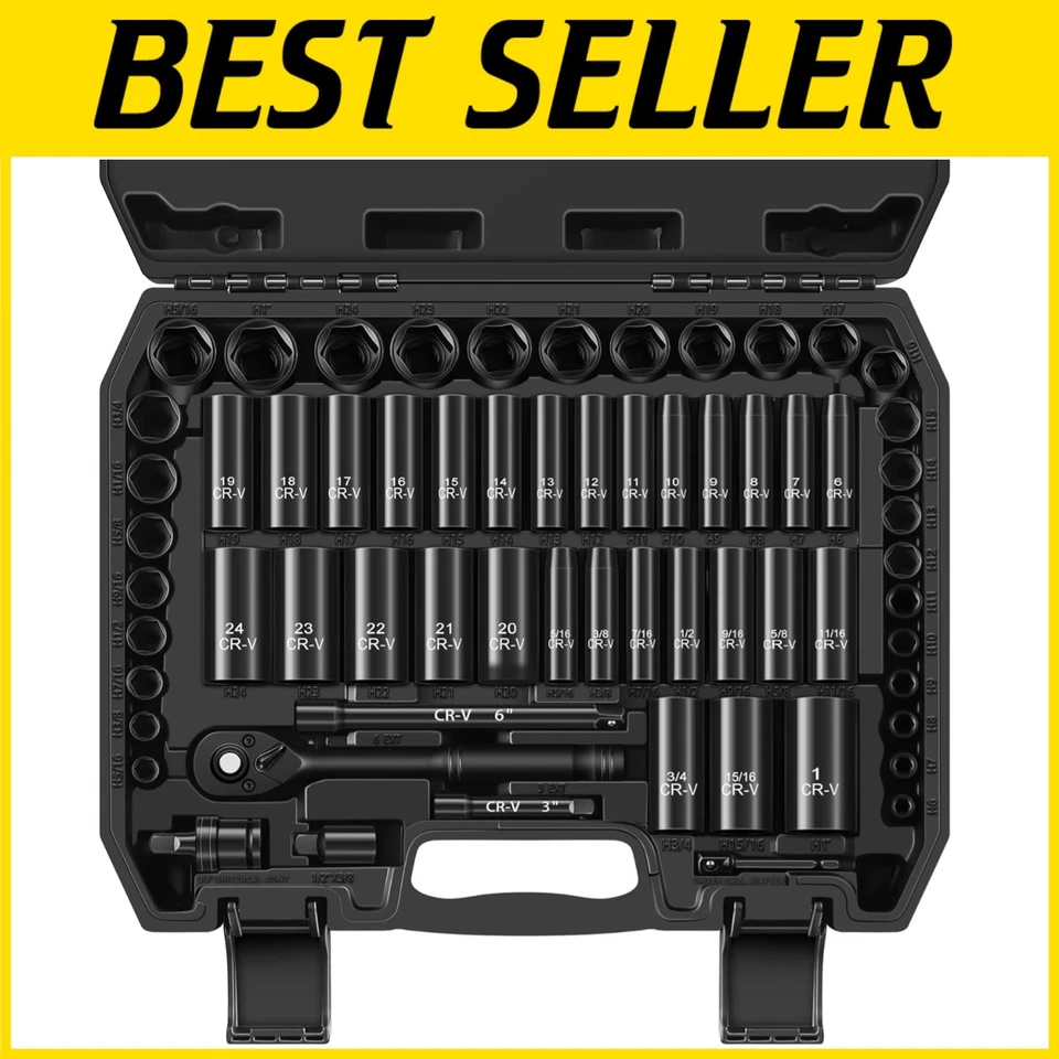 Complete 3/8" Drive Socket Set with Deep & Shallow Sockets - Image 1 of 4