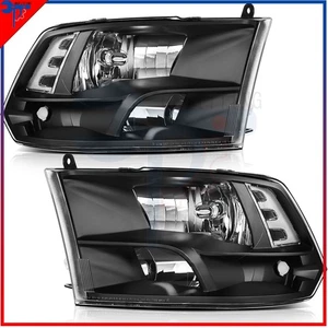 Pair Front Headlights Assembly Left + Right Sides For Ram Dodge 1500 2009-2018 - Picture 1 of 10