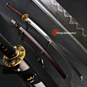 Calavera Dorada Tsuba Real Afilada Japonesa Samurai Katana Espada Full Tang Arcilla Temperatura - Imagen 1 de 12