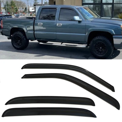 Fit for 2001-2006 Chevrolet Silverado Crew Cab Window Visors Sun Vent Rain Guard Foto 1 de 4