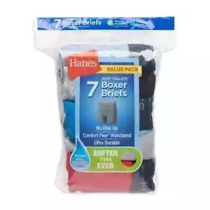 Hanes Boys Assorted 7 Pack Underwear Boxer Briefs Size 14-16 Large - Picture 1 of 3