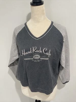 De Colección Años 90 Hard Rock Café Philadelphia Cuello en V Sudadera Pullover Semi Recortada Talla M Foto 1 de 4